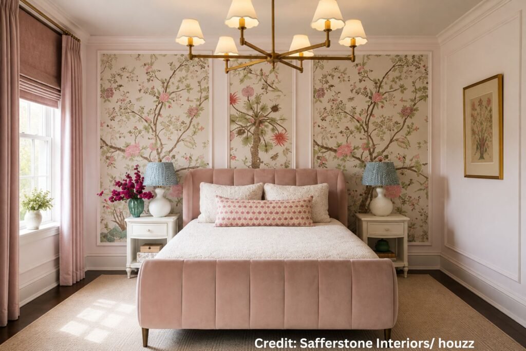 Blush Upholstered Bed Accent