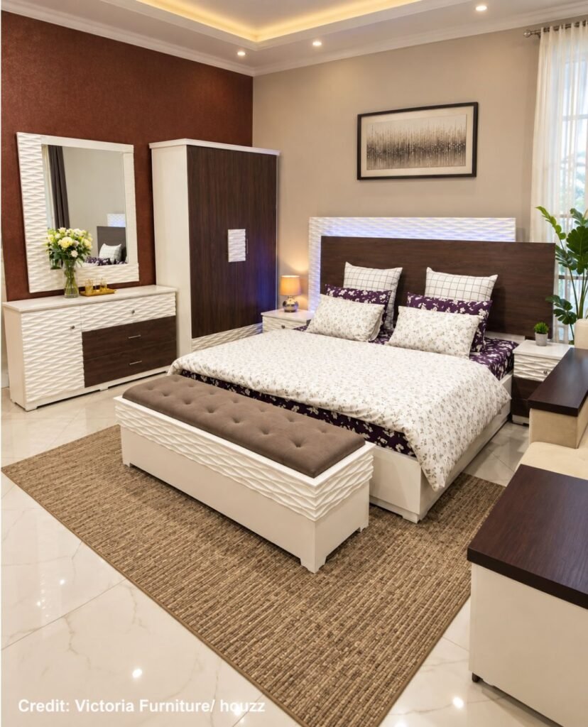 Curved Upholstered Bed Design