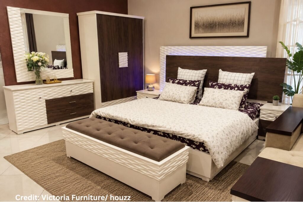 Curved Upholstered Bed Design