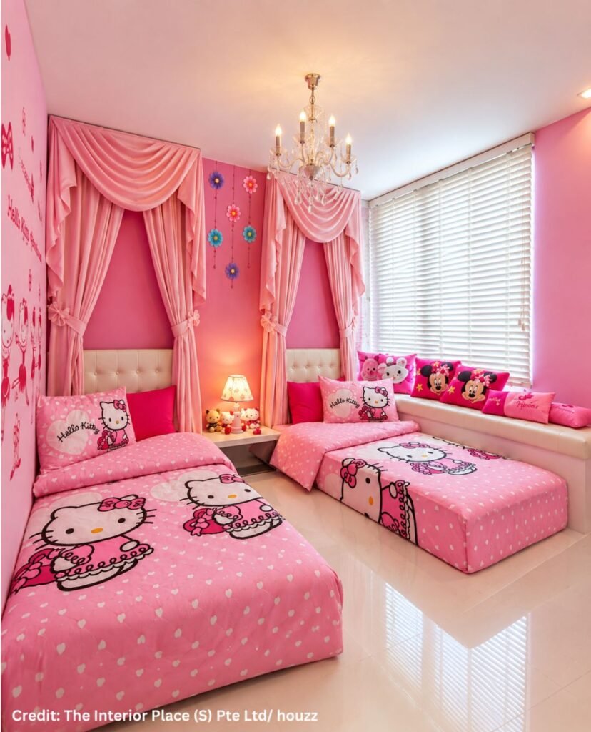 Pink Painted Wall Setting