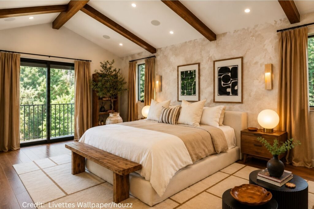 Vaulted Ceiling With Exposed Beams