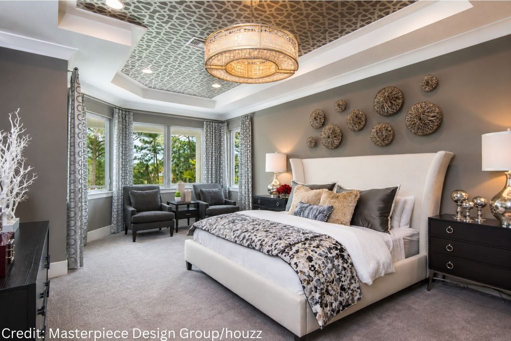 Wallpaper Inset Ceiling Feature