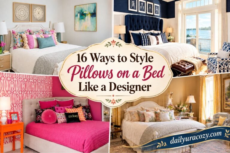 16 Ways to Style Pillows on a Bed Like a Designer
