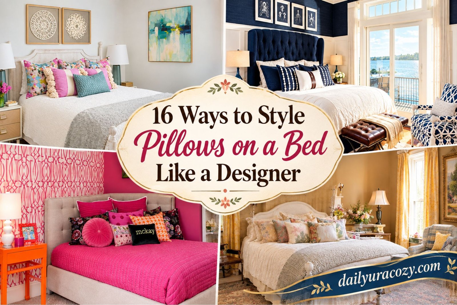 16 Ways to Style Pillows on a Bed Like a Designer