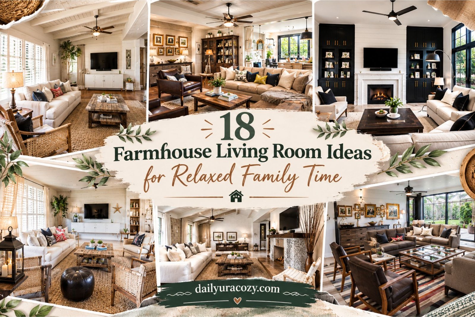 18 Farmhouse Living Room Ideas for Relaxed Family Time