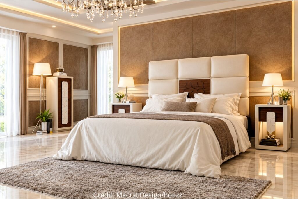 Beige Leatherette Headboard