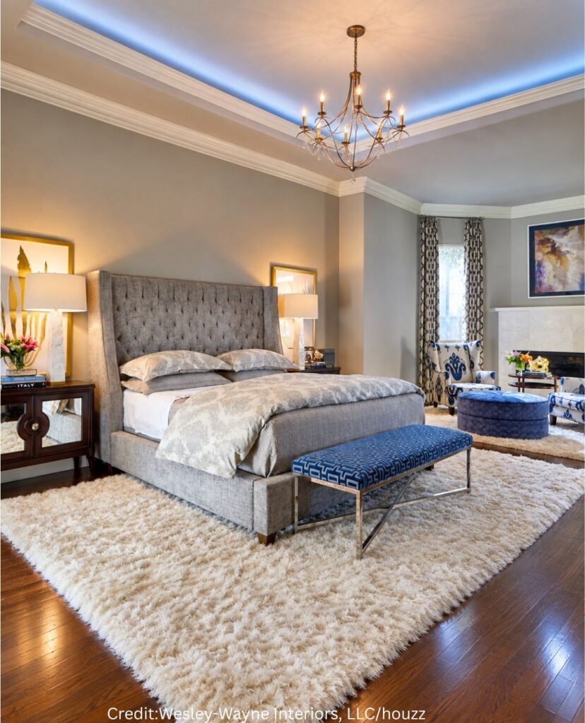 Blue and Gold Bedroom Elegance
