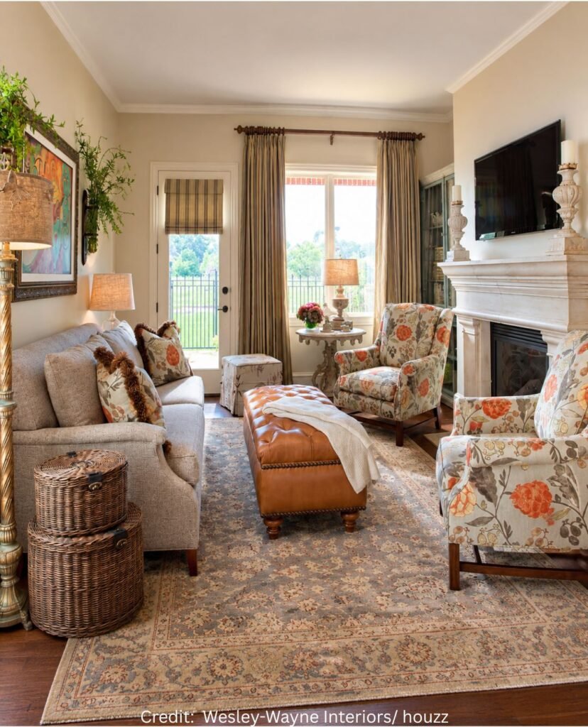 Caramel Leather Ottoman Feature