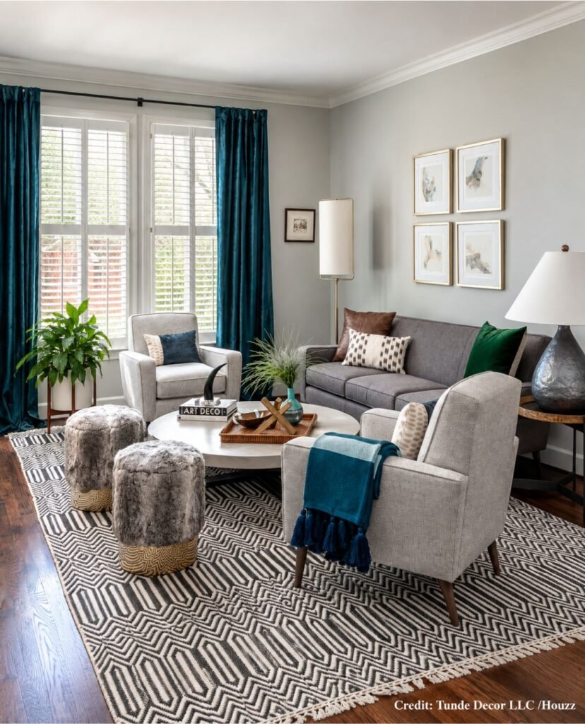 Dark Wood Floor And Gray Walls