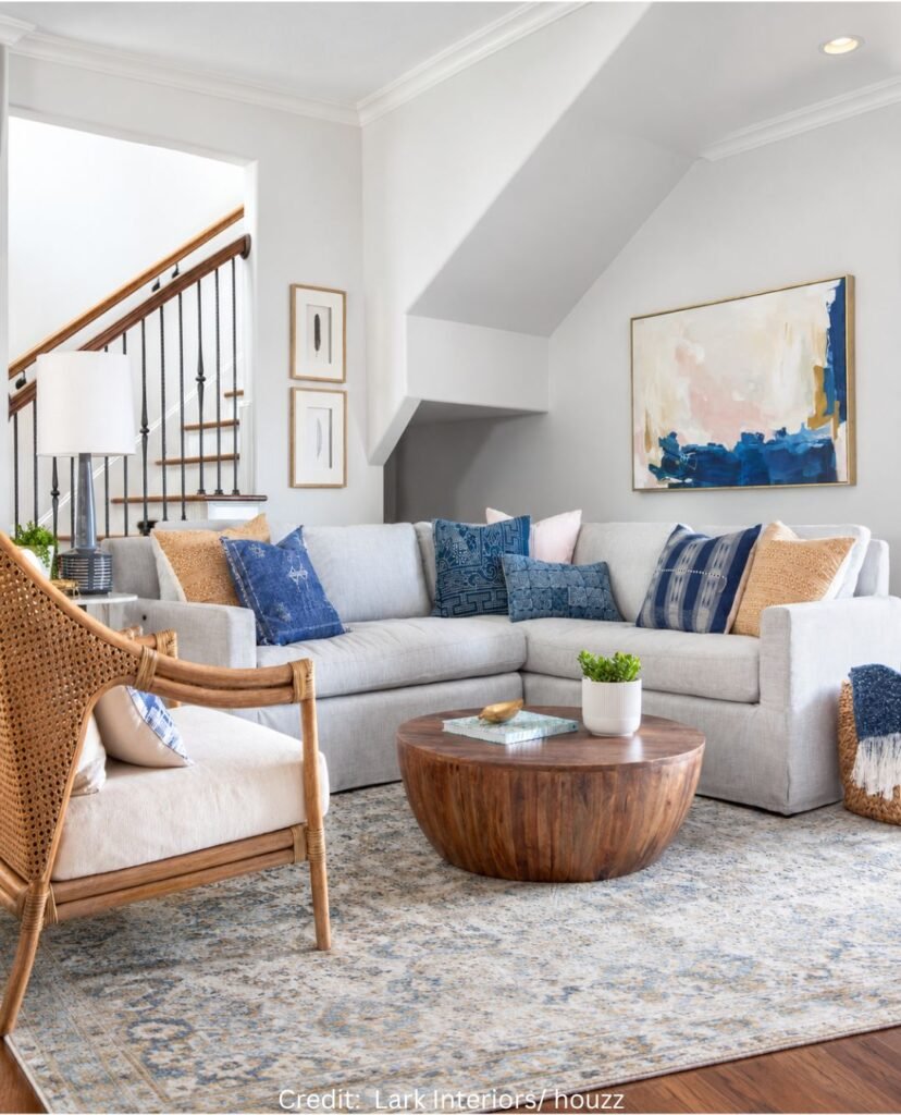 Layered Blue Accent Textiles