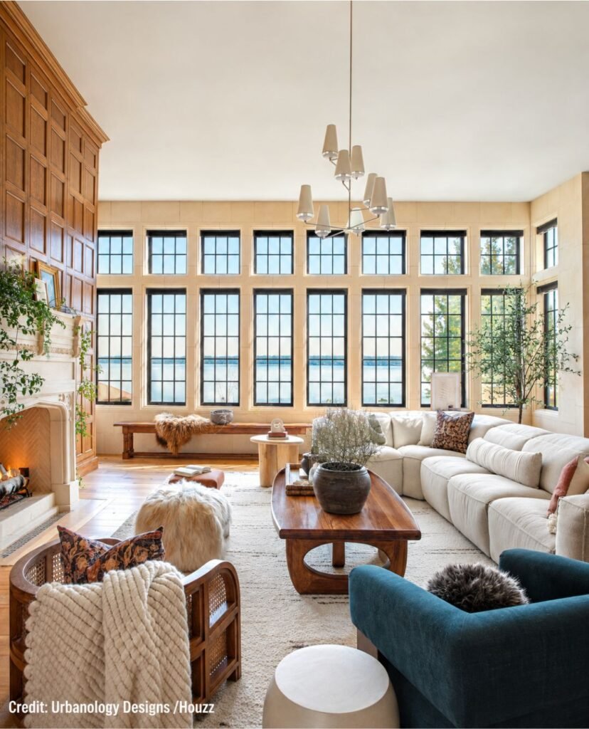 Layered Comfort-Focused Seating Area