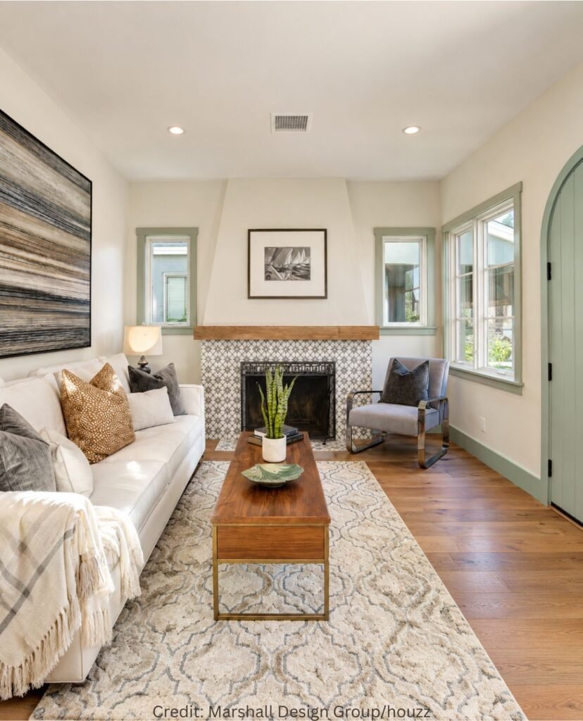 Light Area Rug Centerpiece