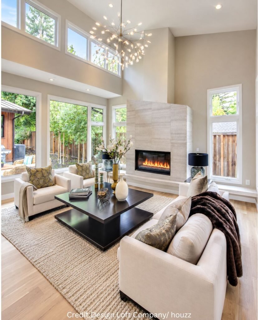 Sleek Built In Fireplace Design