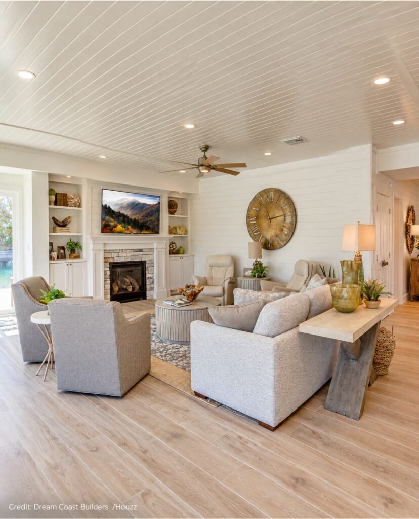White Shiplap Wall Treatment