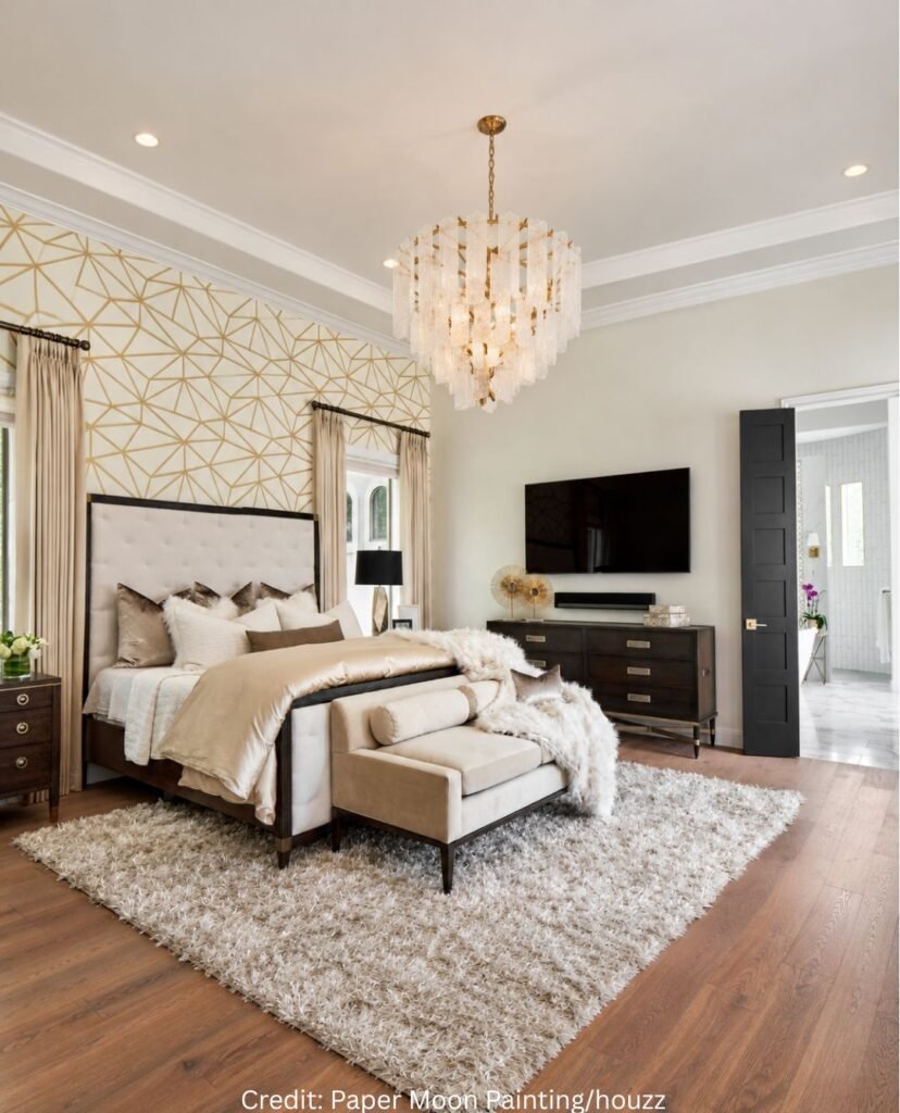 White Upholstered Bed Ensemble